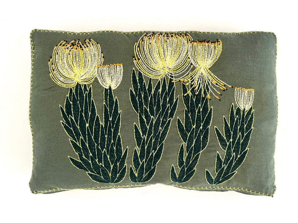 YELLOW ROCKET PINCUSHION heavy linen box