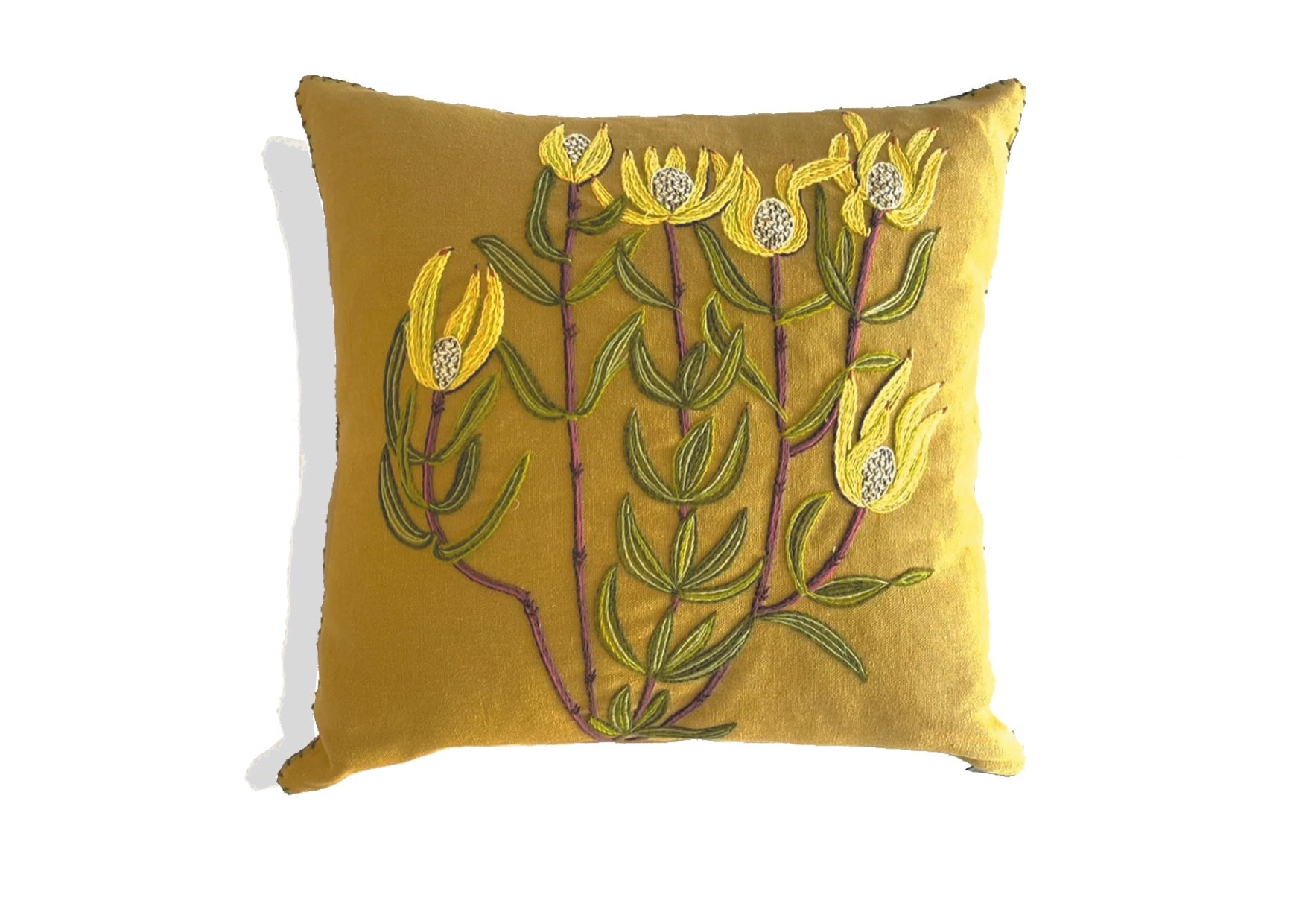 GOLDEN CONEBUSH heavy linen 50x50