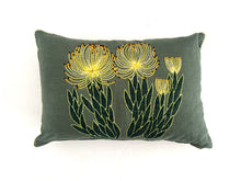 Load image into Gallery viewer, YELLOW ROCKET PINCUSHION heavy linen scatter
