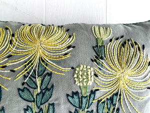 YELLOW ROCKET PINCUSHION heavy linen scatter