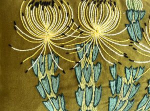 YELLOW ROCKET PINCUSHION heavy linen scatter
