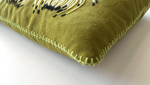 YELLOW ROCKET PINCUSHION heavy linen scatter