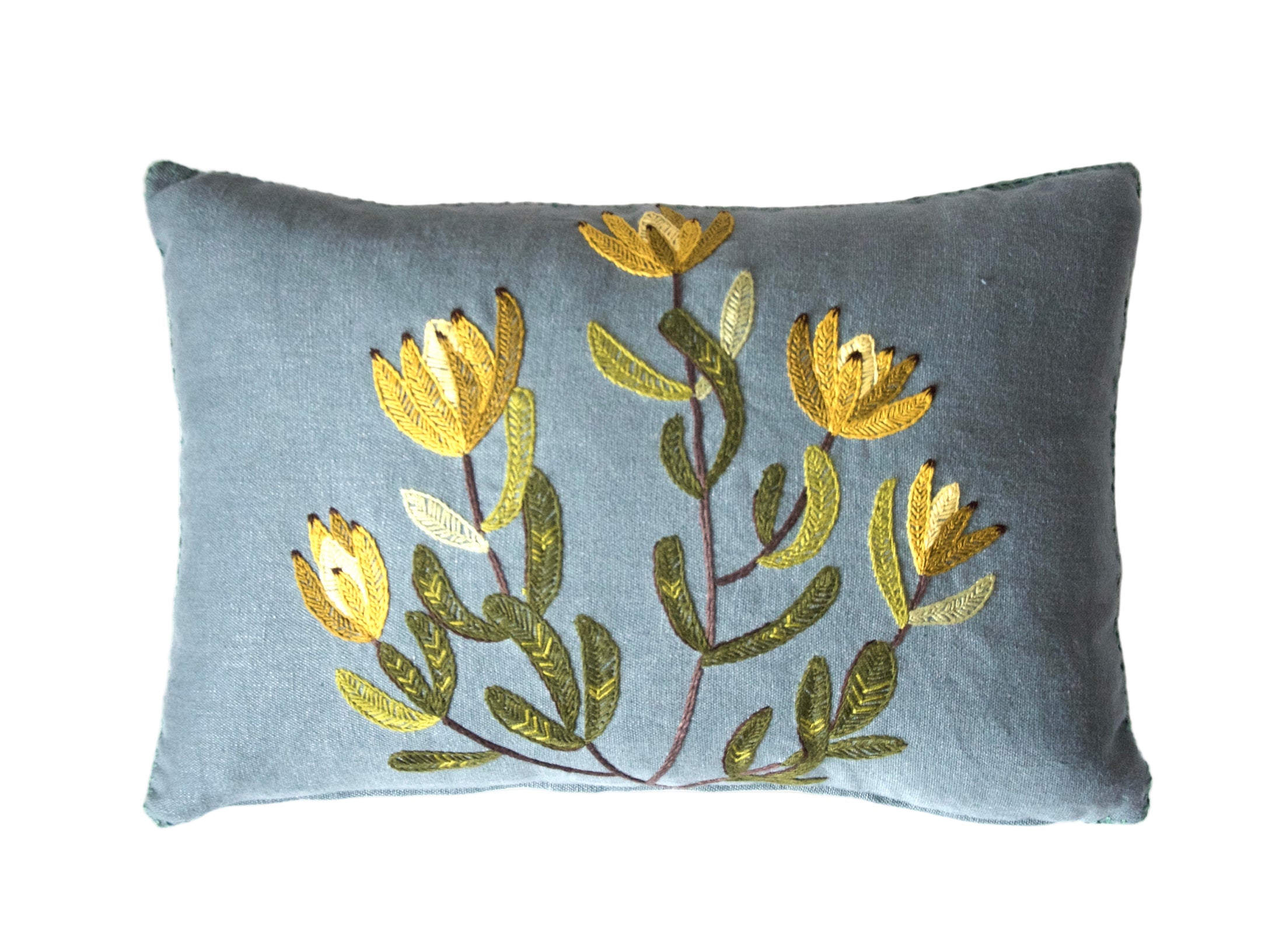 GOLDEN CONEBUSH heavy linen scatter