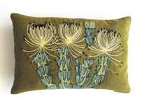 Load image into Gallery viewer, YELLOW ROCKET PINCUSHION heavy linen scatter
