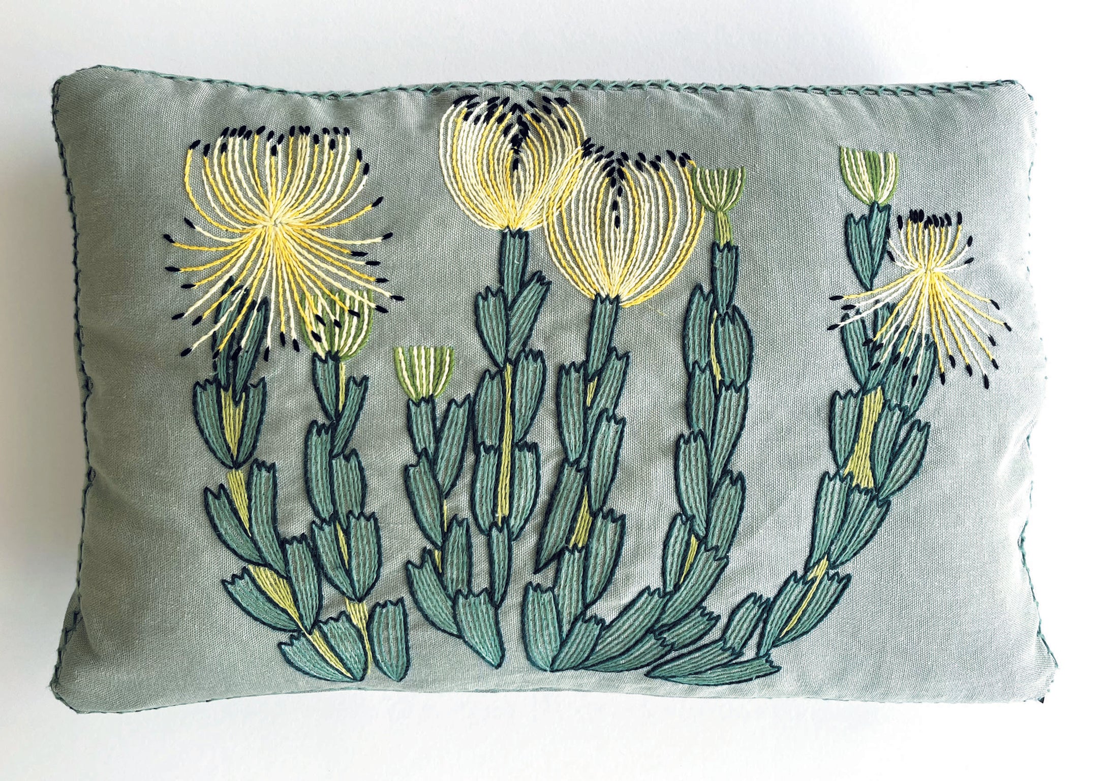 YELLOW ROCKET PINCUSHION heavy linen box