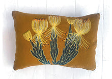 Load image into Gallery viewer, YELLOW ROCKET PINCUSHION heavy linen scatter
